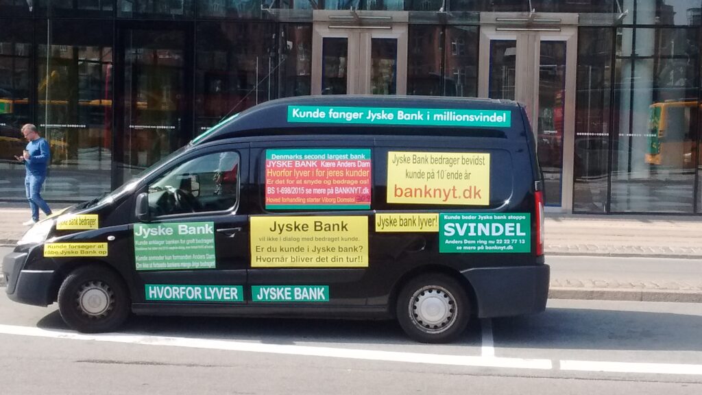 Jyske Banks Fundament When Danish banks deceive their customers. The customer is usually the small one But make no mistake about the size. Customer gives the entire board a slap, in i cortroom 30/9-2019 BS 1-698/2015 / Jyske Bank Board Member Philip Baruch wrote May 31, 2016. That the bank, is informed that the customer has reported JYSKE BANK to the police, for, among other things, fraud And that the group management, took such notice with serenity Meanwhile, the members of the group management, continue to support whether Jyske Bank's continued fraud thus the customer continues to be exposed to the bank's million fraud to this day. A case that is being negotiated on September 30 and October 1, 2019 in the City Court of Viborg. Fra Twitter med link til banknyt dk @Finansmin @Justisdep @Statsmin #Justitsministeriet #Statsministeriet #Finansministeriet #Finanstilsynet #Finance #stokes #banks #dkpol #Banking #NSA #FBI #Denmark #JyskeBank #DanskeBank #Nordea #Rådgivning #Sparnord #Jysk #JyskeBankBoxen